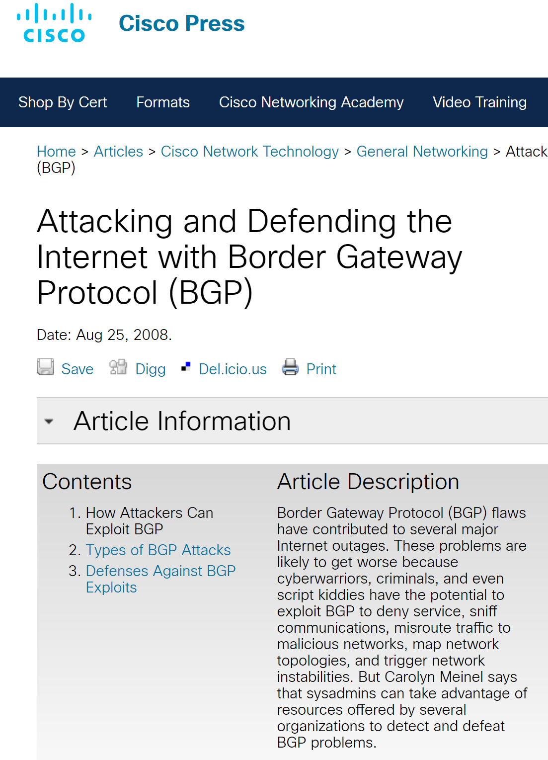 Border Gateway Protocol